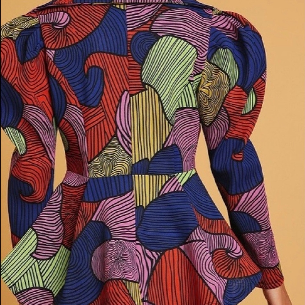 Colorful Abstract Patterned Women's Top - Picture 2 of 2